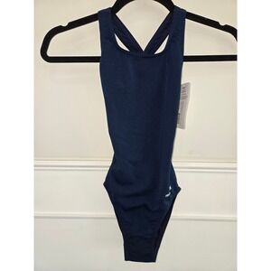Sporti Girls Navy Blue Racerback One Piece Swimsuit Size 24Y New